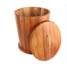 Cubo de arroz de venta caliente o recipiente de almacenamiento de madera